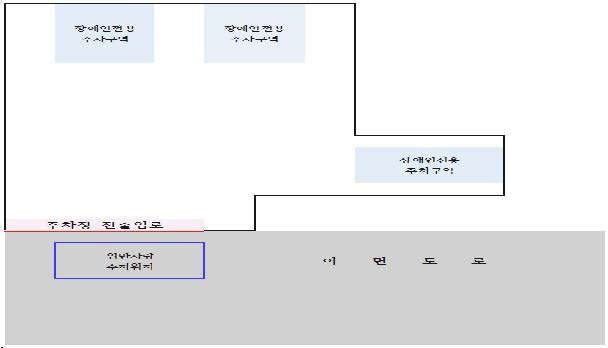 장애인전용주차구역 진출입로에 주차